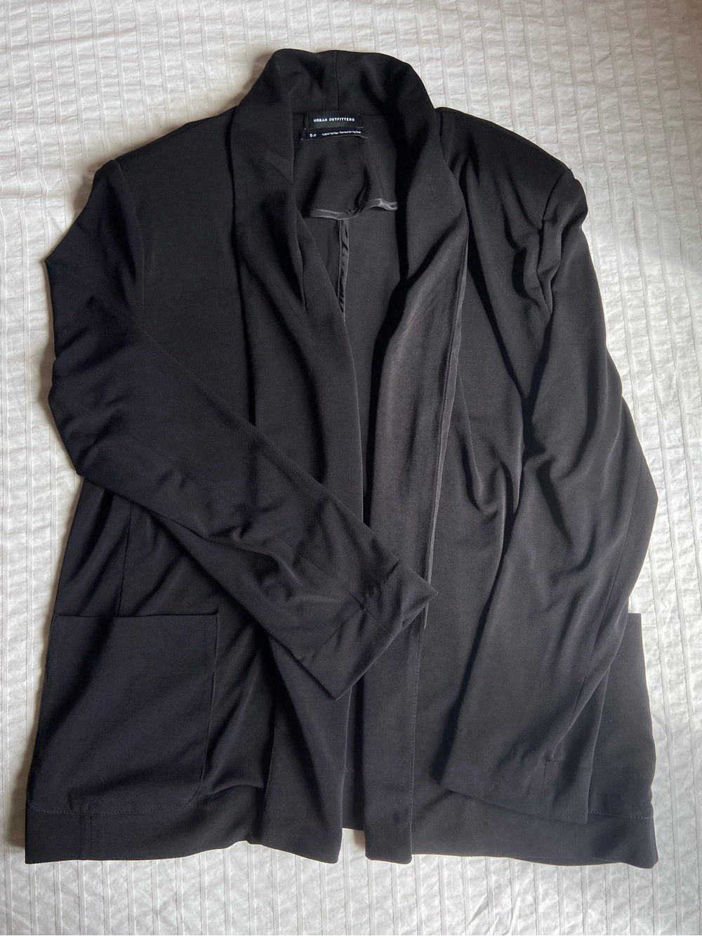 Urban Outfitters Black Draped Open Blazer